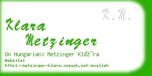 klara metzinger business card